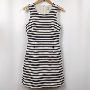 J. Crew Factory Sheath Dress Striped Sleeveless Preppy Nautical Blue and White 4